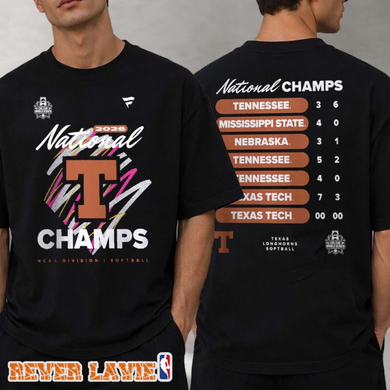 Texas Longhorns 2026 NCAA Softball Women's College World Series National Champions Schedule T Shirt