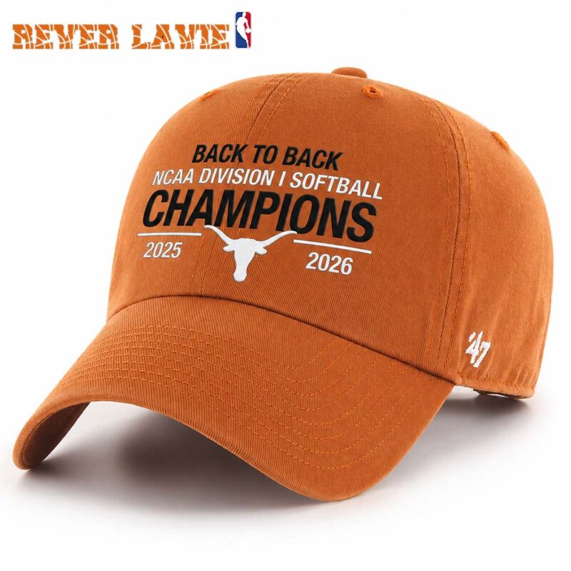 Texas Longhorns Back to Back NCAA Softball Women's College World Series Champions Clean Up Adjustable Hat