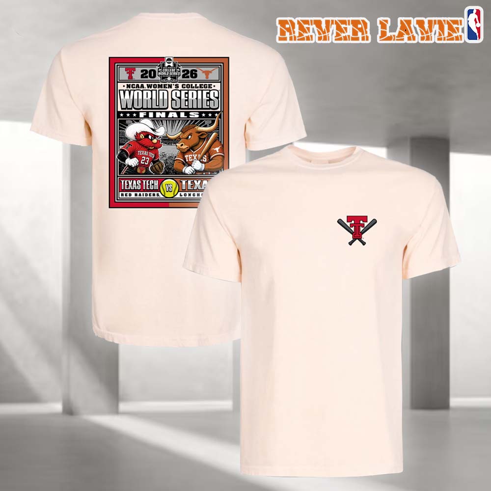 Texas Tech Red Raiders Vs Texas Longhorns 2026 WCWS Championship Mascot NCAA Women's College T-Shirt Texas Tech Red Raiders Vs Texas Longhorns 2026 WCWS Championship Mascot NCAA Women's College T-Shirt
