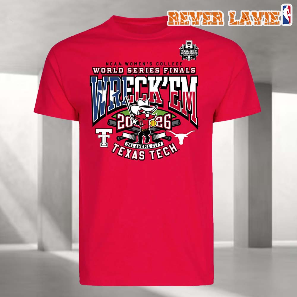 Texas Tech Red Raiders Vs Texas Longhorns Matchup 2026 WCWS Championship Wreck 'Em-Ready Stance Red T-Shirt Texas Tech Red Raiders Vs Texas Longhorns Matchup 2026 WCWS Championship Wreck 'Em-Ready Stance Red T-Shirt