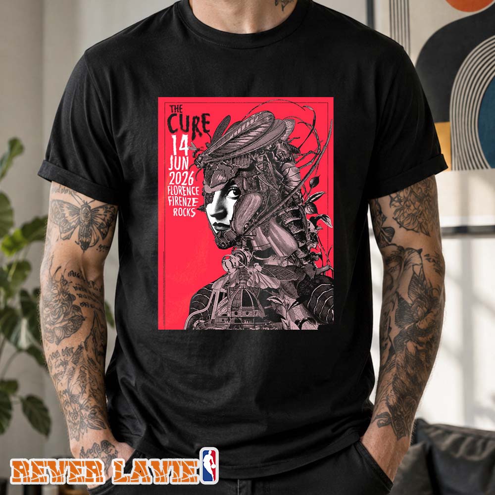 The Cure Concert Poster At Firenze Rocks In Florence Italy On June 14 2026 Unisex T-Shirt The Cure Concert Poster At Firenze Rocks In Florence Italy On June 14 2026 Unisex T-Shirt