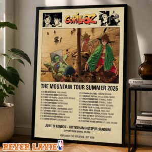 Gorillaz The Mountain Tour Summer 2026 Dates Home Decor Poster Canvas