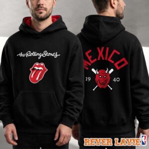 The Rolling Stones x Diablos Mexico 1940 Devil Head Crossed Bats Black Hoodie