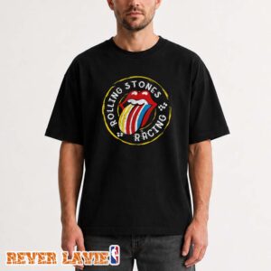 The Rolling Stones x NASCAR Lick Racing Official Collaboration Limited Edition Black T-Shirt