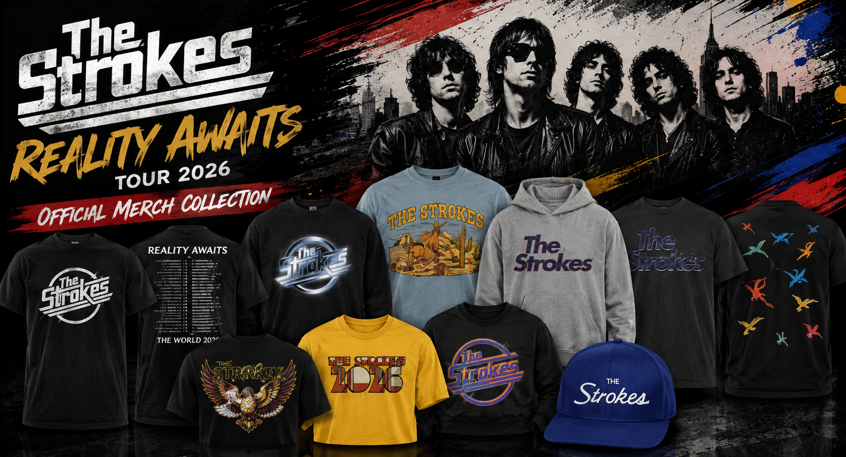 The Strokes Reality Awaits Tour 2026 Merch Collection: The