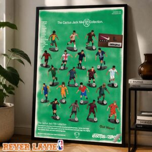 Travis Scott Merchandise Poster Cactus Jack Nike Total 90 Collection Worldwide Release Retro Football Artwork Poster Canvas