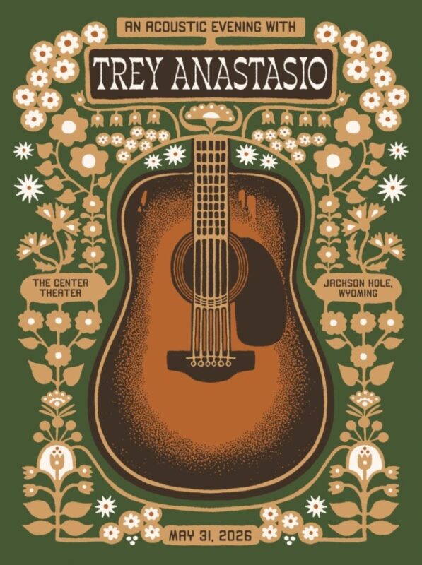 Trey Anastasio Event Show Poster At The Centre Theater In Jackson Hole WY Tour On May 31 2026