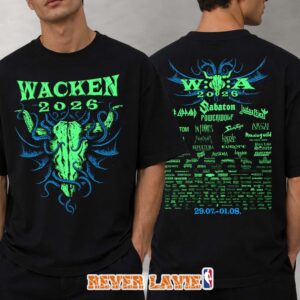 Wacken Open Air Cursed Skull XXXV Anniversary 2026 Official Two Sides Black T-Shirt