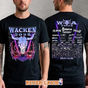 Wacken Open Air Electric Bullhead Skull XXXV Anniversary 2026 Official Two Sides Black T-Shirt