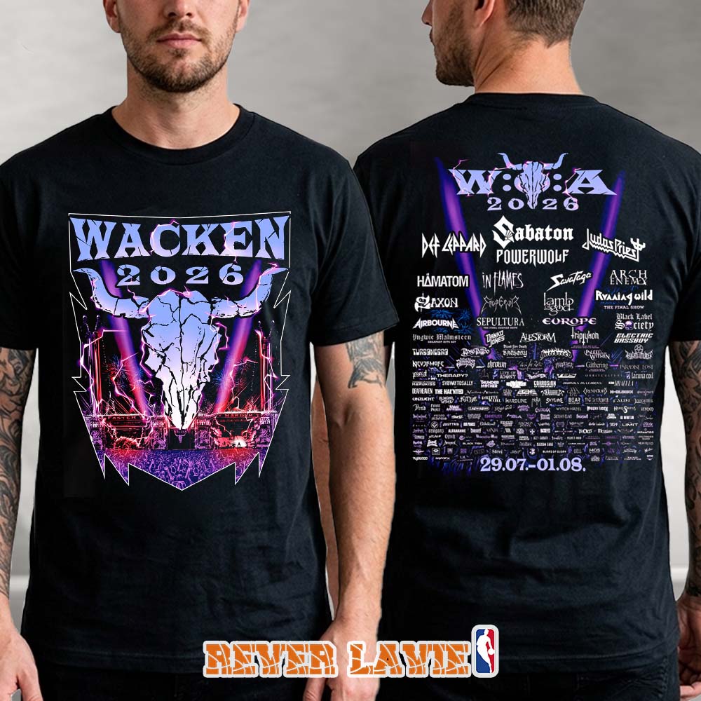 Wacken Open Air Electric Bullhead Skull XXXV Anniversary 2026 Official Two Sides Black T-Shirt Wacken Open Air Electric Bullhead Skull XXXV Anniversary 2026 Official Two Sides Black T-Shirt