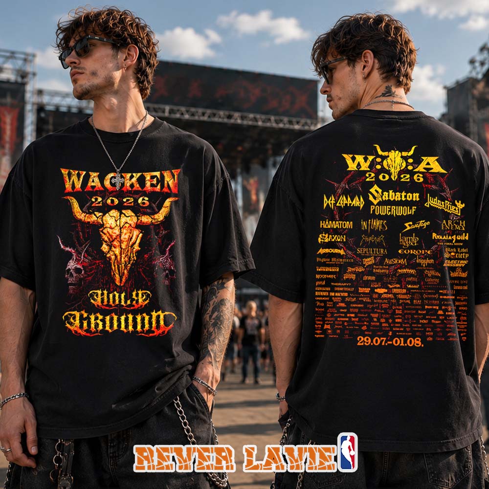 Wacken Open Air Holy Ground XXXV Anniversary 2026 Official Two Sides Black T-Shirt Wacken Open Air Holy Ground XXXV Anniversary 2026 Official Two Sides Black T-Shirt