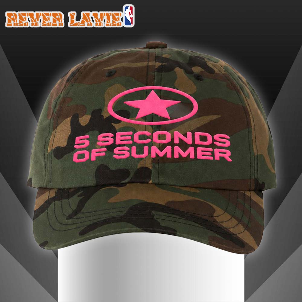5 Seconds Of Summer Pink Star Logo Camo Dad Hat Official Band Merchandise 5 Seconds Of Summer Pink Star Logo Camo Dad Hat Official Band Merchandise