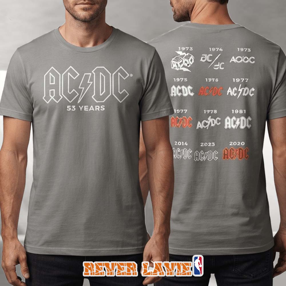 ACDC 53 Years World Tour Dates Front And Back T Shirt Power Up Pop Up Shop San Antonio Texas 2026 Exclusive ACDC 53 Years World Tour Dates Front And Back T Shirt Power Up Pop Up Shop San Antonio Texas 2026 Exclusive