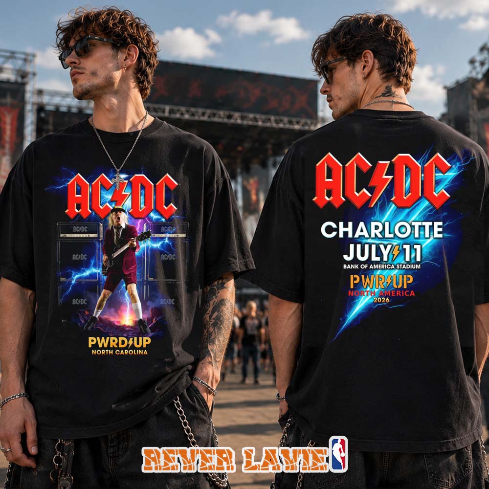 ACDC Charlotte PWR Up Tour 2026 Exclusive Tee At North Carolina Bank Of America Stadium On July 11 2026 Unisex Tee ACDC Charlotte PWR Up Tour 2026 Exclusive Tee At North Carolina Bank Of America Stadium On July 11 2026 Unisex Tee