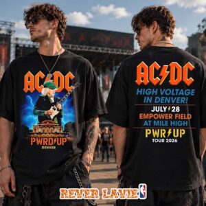 ACDC Denver CO Exclusive Event Tee At Empower Field At Mile High In Denver CO On July 28 2026 Two Sided Unisex T-Shirt