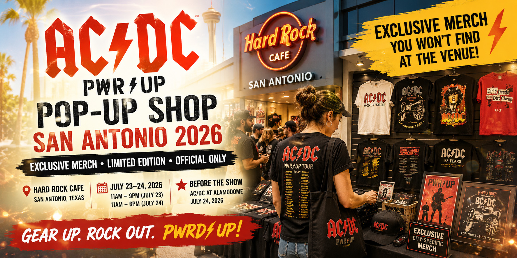 AC/DC Power Up Pop Up Shop San Antonio 2026: Exclusive Merch at