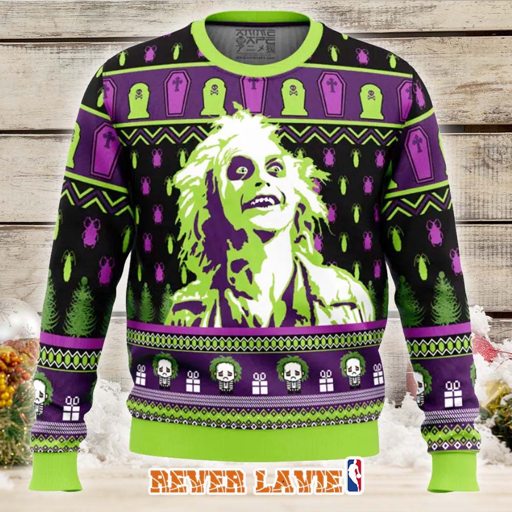 Beetlejuice Smile Ugly Christmas Sweater Movie Christmas Gift Beetlejuice Smile Ugly Christmas Sweater Movie Christmas Gift