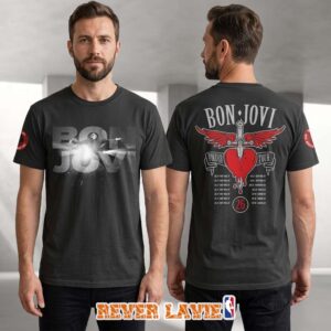 Bon Jovi Bright Light Photo Portrait Black T-Shirt Official Band Merch