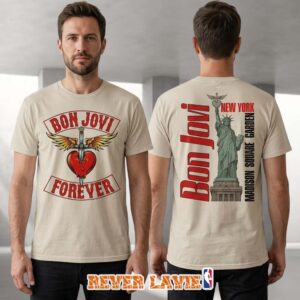 Bon Jovi Natural Liberty Statue Graphic T-Shirt Official Classic Rock Band Merch
