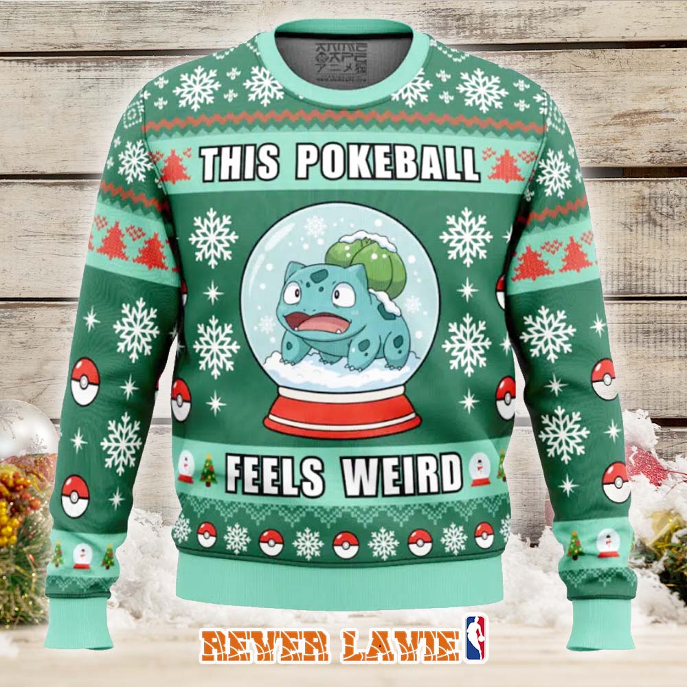 Bulbasaur Poké Ball Pokemon Ugly Christmas Sweater Holiday Knit Jumper Bulbasaur Poké Ball Pokemon Ugly Christmas Sweater Holiday Knit Jumper
