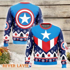 Captain America Ugly Christmas Sweater Festive Outfit For The Holiday Season