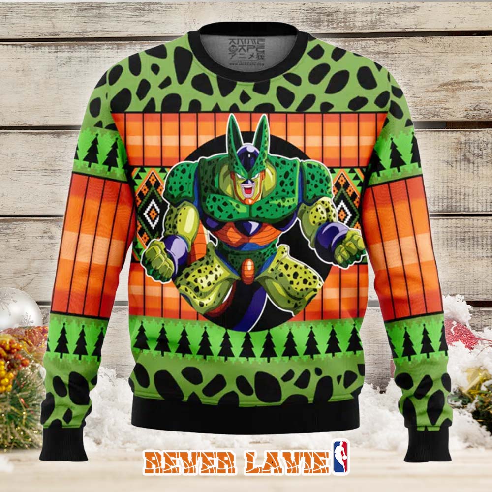Cell Dragon Ball Z Ugly Christmas Sweater Cell Dragon Ball Z Ugly Christmas Sweater