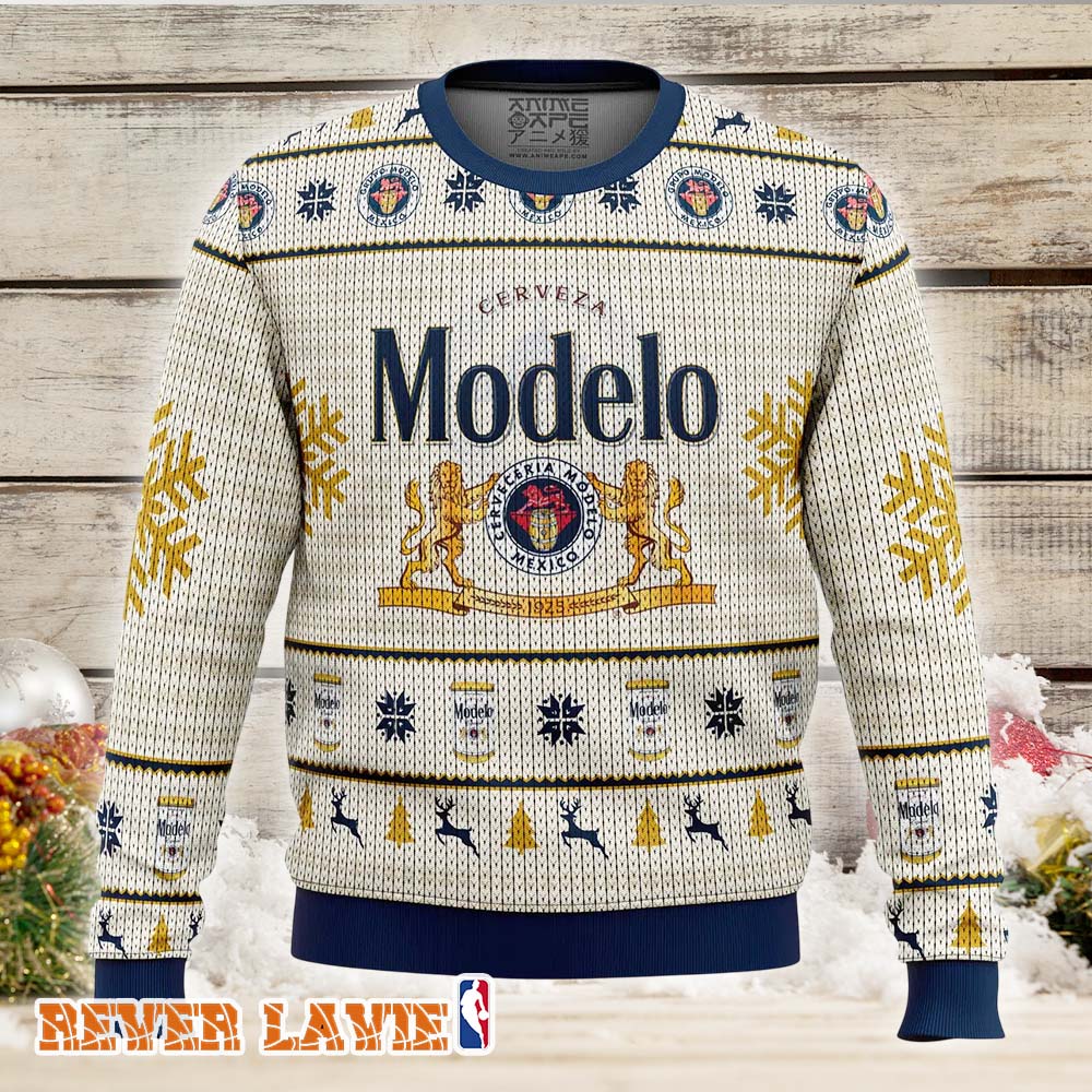 Cerveza Modelo Ugly Christmas Sweater Official Inspired Christmas Merchandise Cerveza Modelo Ugly Christmas Sweater Official Inspired Christmas Merchandise