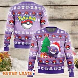 Christmas Gengar Pokemon Ugly Christmas Sweater Cozy Winter Gift For Fans