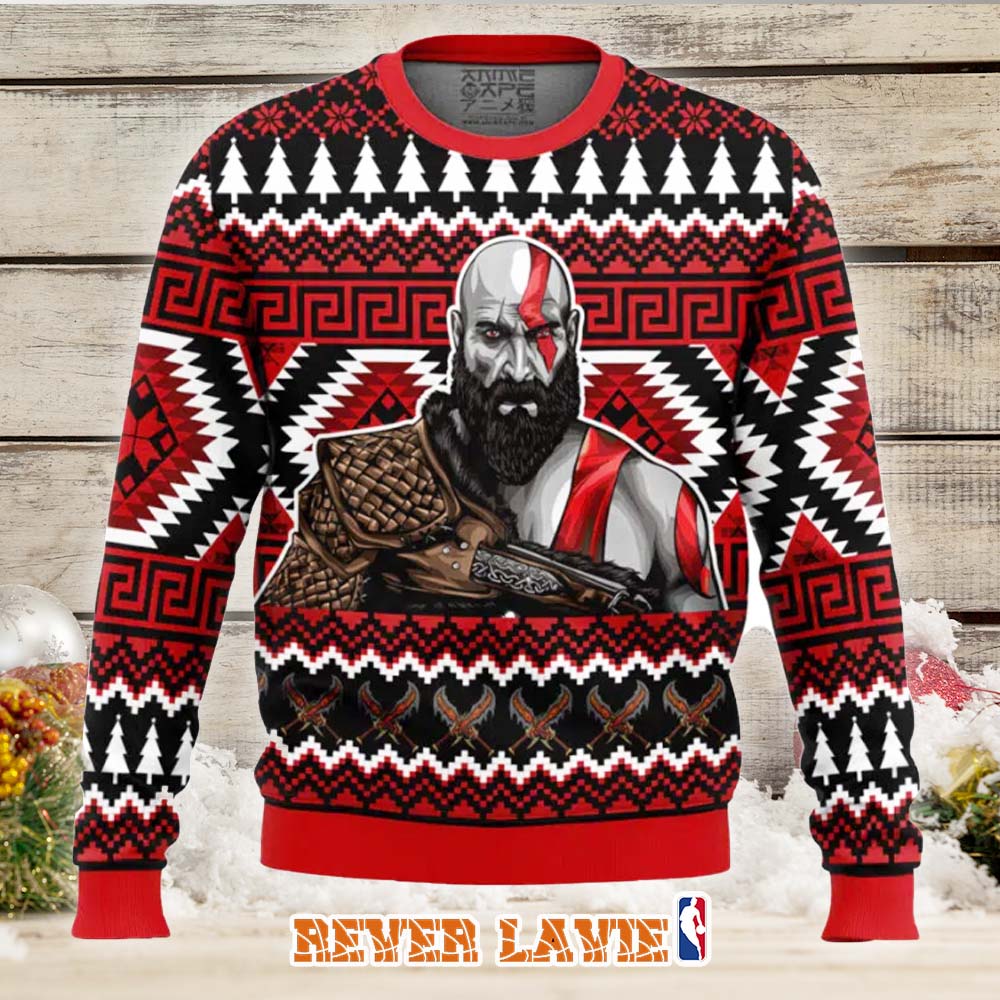Christmas Kratos God of War Ugly Christmas Sweater Christmas Kratos God of War Ugly Christmas Sweater
