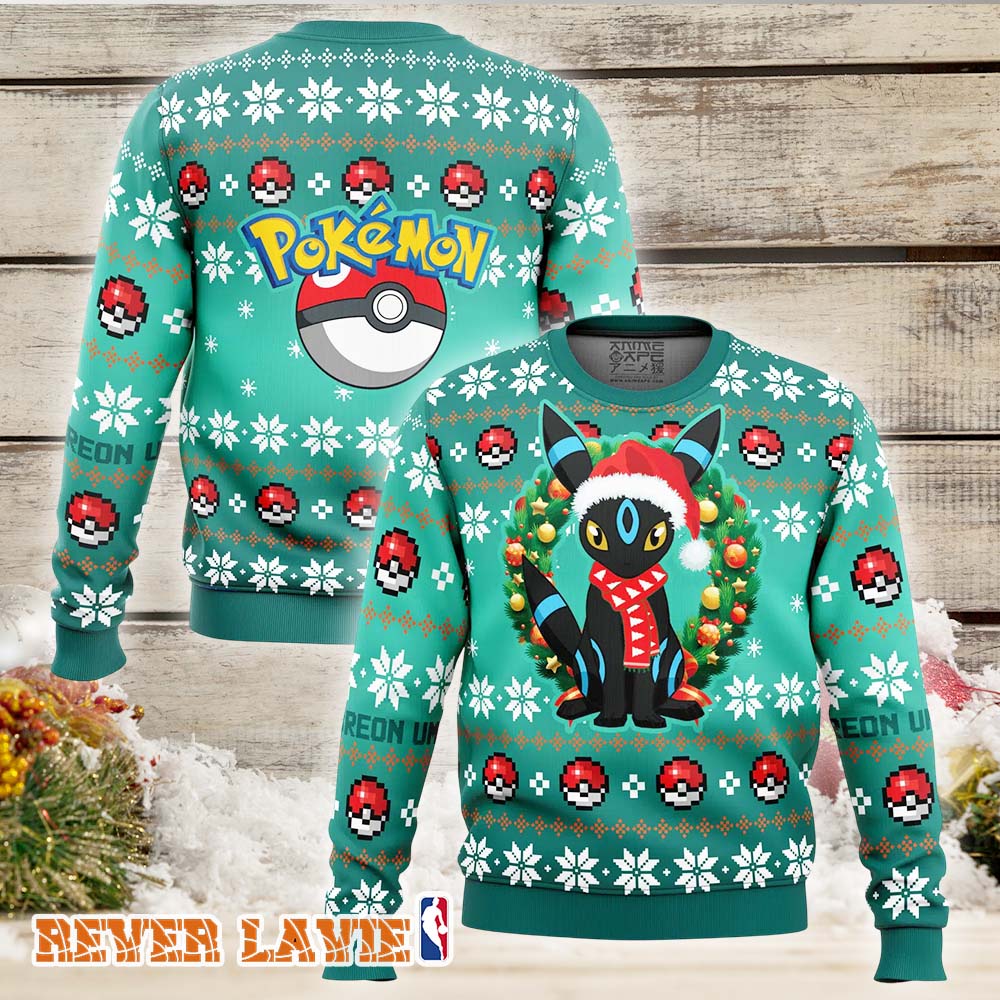Christmas Umbreon Pokemon Ugly Christmas Sweater Magical Holiday Gift Christmas Umbreon Pokemon Ugly Christmas Sweater Magical Holiday Gift