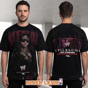 Civil Regime x WWE Black Bret Hart Hitman Hart Vintage All Over Print Shirt