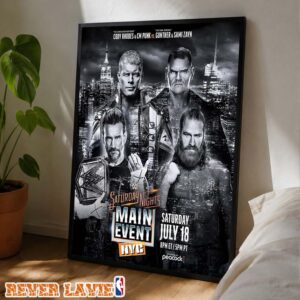 Cody Rhodes & CM Punk vs Gunther & Sami Zayn WWE Saturday Night’s Main Event NYC Madison Square Garden Match 2026 Home Decor Poster Canvas