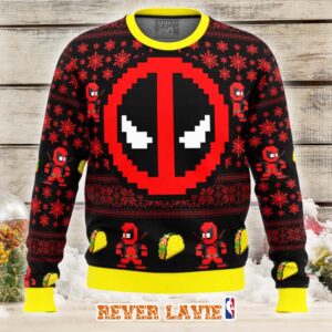Deadpool Marvel Ugly Christmas Sweater Funny Holiday Knit Jumper 2026