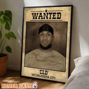 Derrick Lewis UFC Oklahoma City Wanted Poster UFC Fight Night MMA July 2026 Western Style Wall Art Home Decor