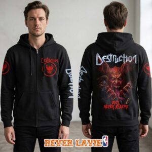 Destruction Evil Never Sleeps Four-Sided Print Black Zip Hoodie
