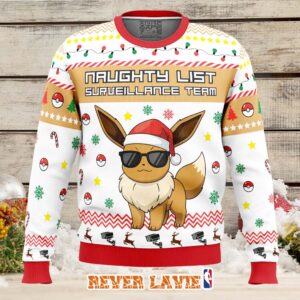 Eevee Surveillance Team Pokemon Ugly Christmas Sweater Holiday Knit Jumper