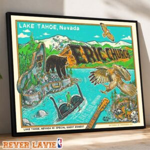 Eric Church Concert Art At Lake Tahoe Amphitheatre At Caesars Republic In Lake Tahoe Nevada On July 15 2026 Poster Canvas