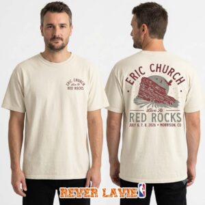 Eric Church Natural Red Rocks Event T-Shirt At Red Rocks Amphitheatre In Morrison Colorado 2026 Concert Merch