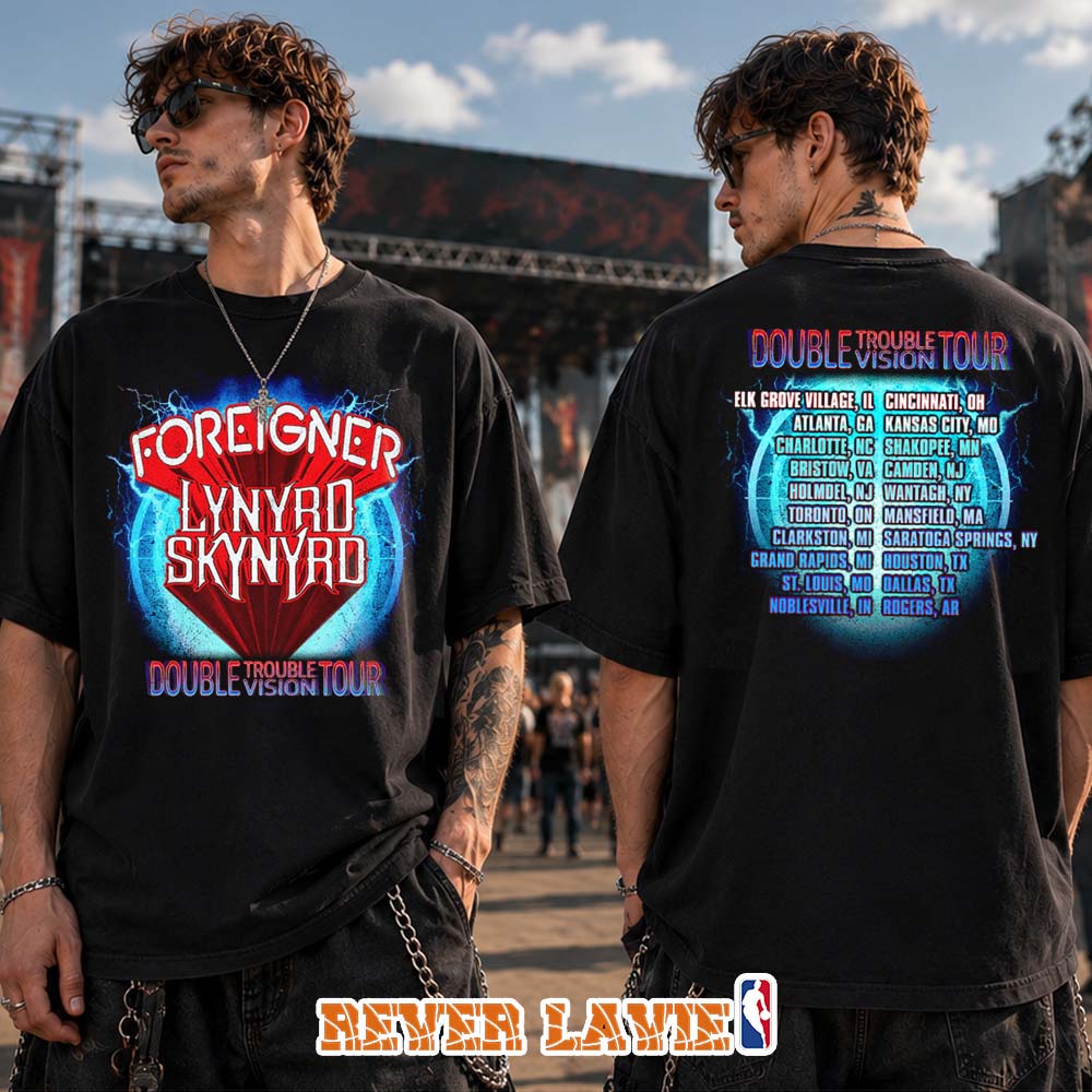 Foreigner x Lynyrd Skynyrd 2026 Co-Headlining Tour Event T-Shirt Classic Rock Concert Merchandise Foreigner x Lynyrd Skynyrd 2026 Co-Headlining Tour Event T-Shirt Classic Rock Concert Merchandise