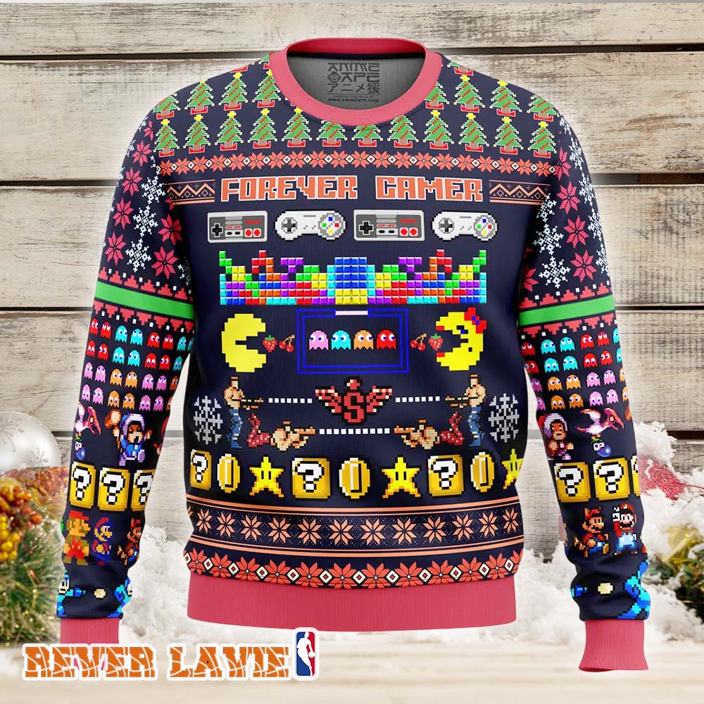 Forever Gamer Ugly Christmas Sweater Vintage Inspired Christmas Apparel Forever Gamer Ugly Christmas Sweater Vintage Inspired Christmas Apparel