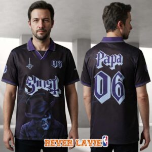 Ghost Papa Rock FC Black Football Jersey Band Merch