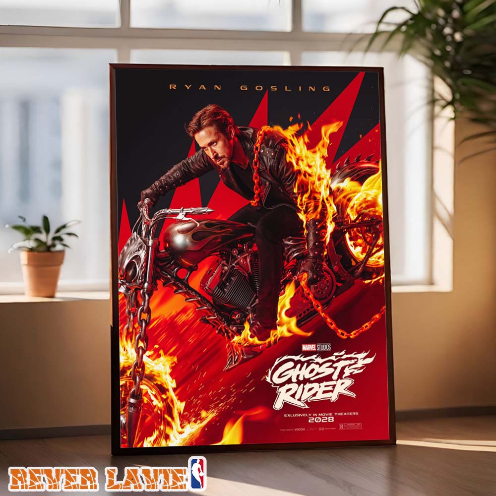 Ghost Rider Movie Poster Featuring Ryan Gosling In Marvel Studios Fan Concept 2028 Poster Canvas Ghost Rider Movie Poster Featuring Ryan Gosling In Marvel Studios Fan Concept 2028 Poster Canvas