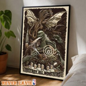 Godzilla And Destroy All Monsters Poster Kaiju Battle Titan Monster Movie Artwork Home Decor Poster Canvas