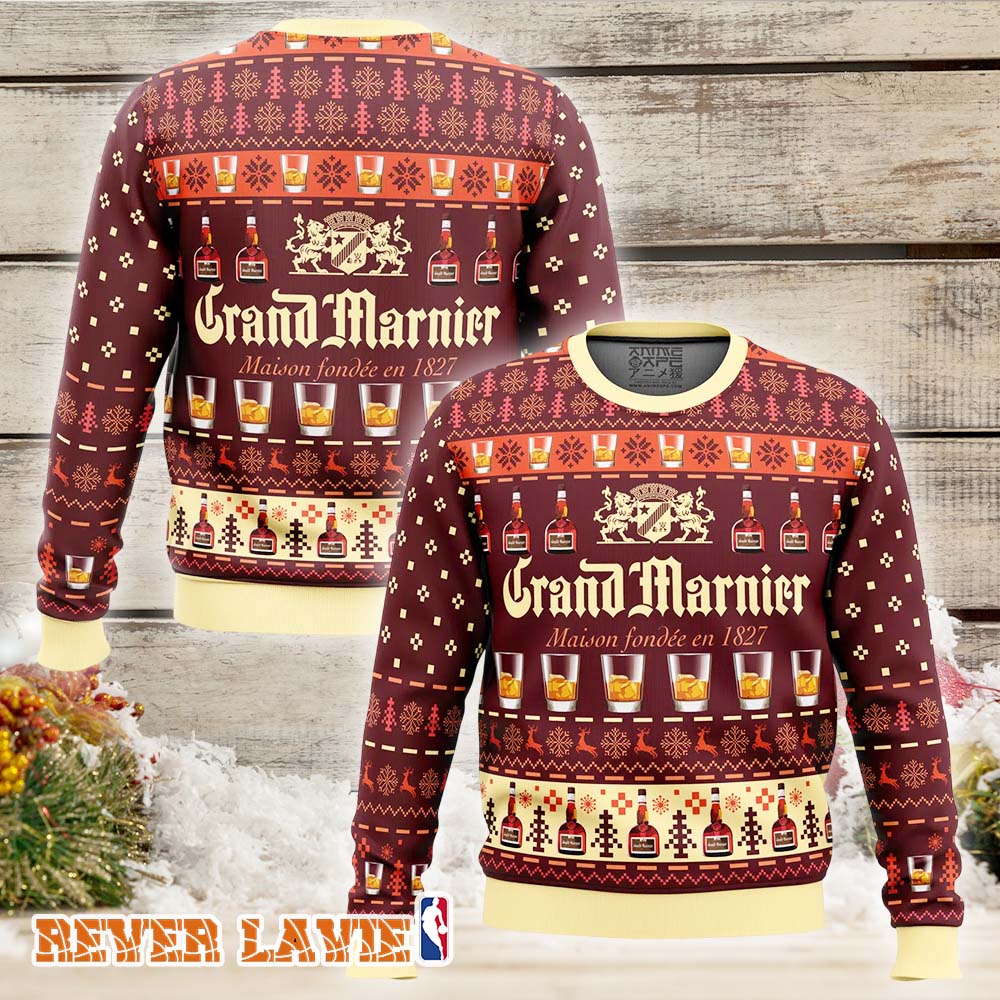 Grand Marnier Orange Liqueur Ugly Christmas Sweater Holiday Gift Grand Marnier Orange Liqueur Ugly Christmas Sweater Holiday Gift