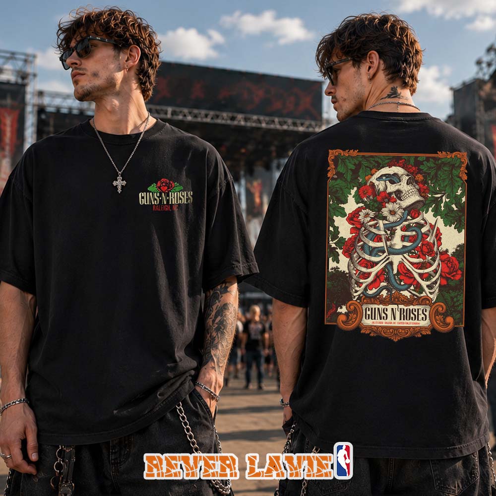 Guns N Roses Event Tee Raleigh 2026 At Carter Finley On July 23 2026 Two Sided Unisex T-Shirt Guns N Roses Event Tee Raleigh 2026 At Carter Finley On July 23 2026 Two Sided Unisex T-Shirt
