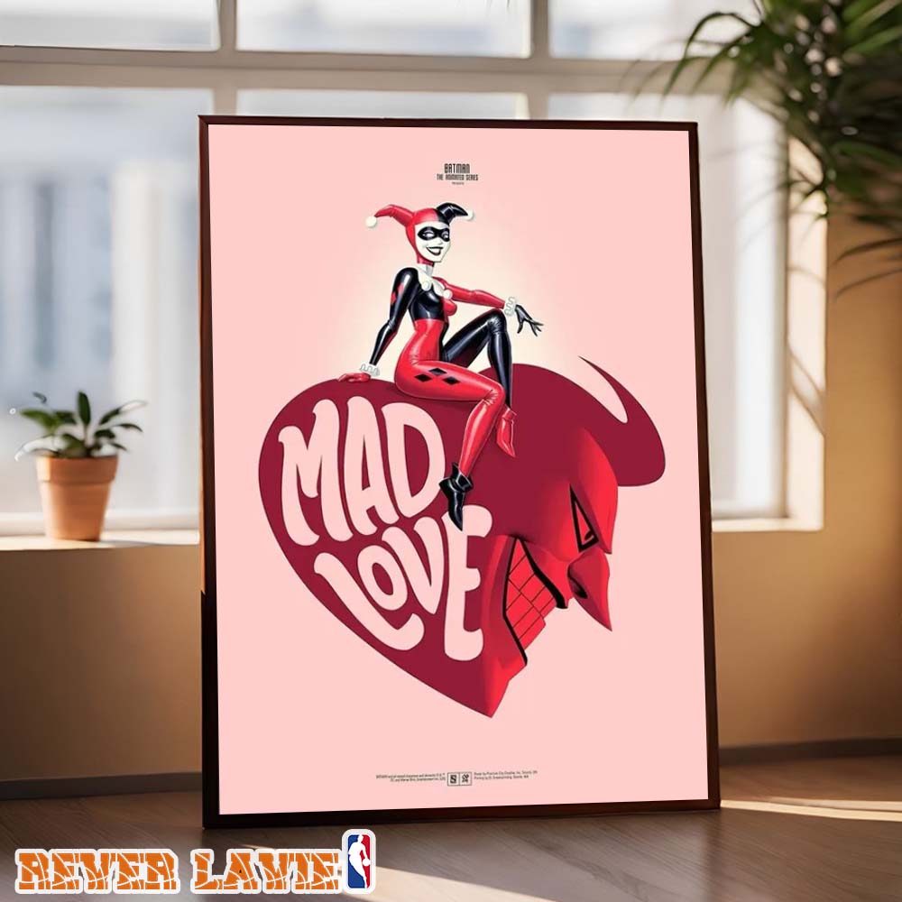 Harley Quinn Art Print From Batman The Animated Series Mad Love Retro Heart Illustration Home Decor Poster Canvas Harley Quinn Art Print From Batman The Animated Series Mad Love Retro Heart Illustration Home Decor Poster Canvas