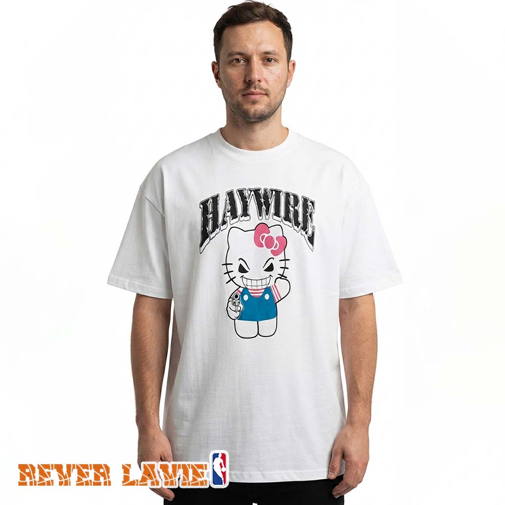 Haywire Hello Kitty Parody Exclusive Event Merch White Graphic T-Shirt Haywire Hello Kitty Parody Exclusive Event Merch White Graphic T-Shirt