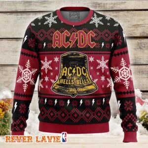 Hells Bells ACDC Ugly Christmas Sweater Limited Edition Holiday Apparel