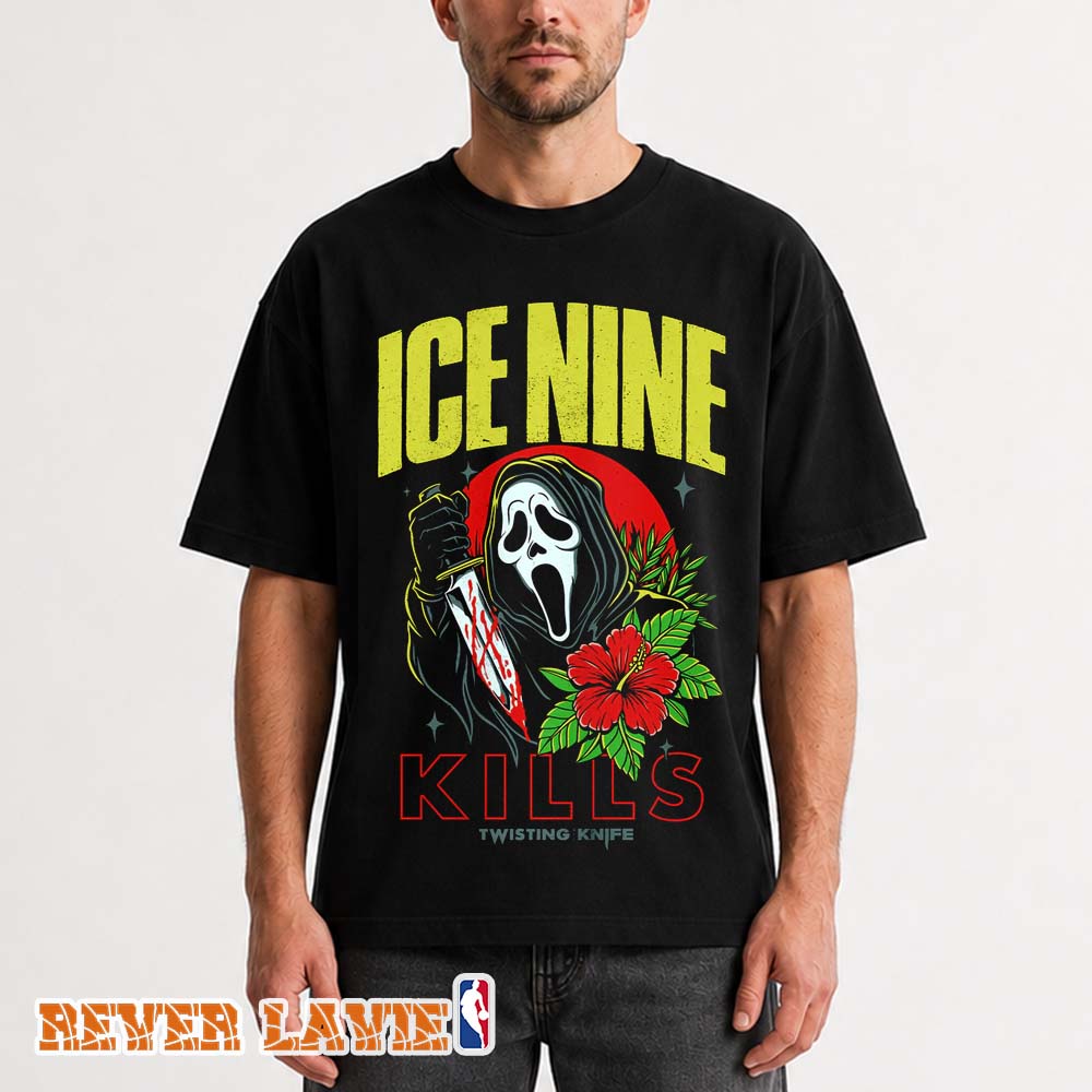 Ice Nine Kills Aloha Sidney Black T-Shirt Scream Horror Movie Merch Ice Nine Kills Aloha Sidney Black T-Shirt Scream Horror Movie Merch