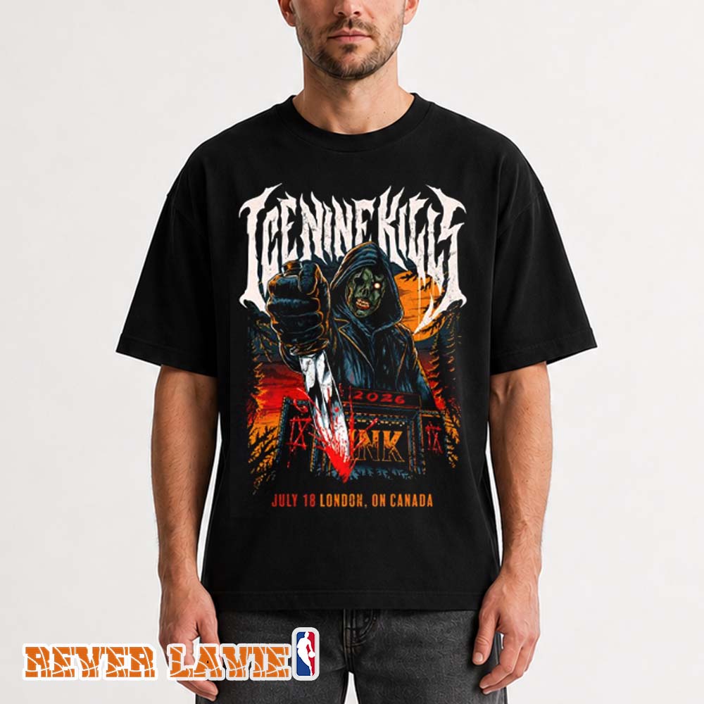 Ice Nine Kills London Ontario Canada Rock The Park 2026 Exclusive T-Shirt At Harris Park On July 18 2026 Ice Nine Kills London Ontario Canada Rock The Park 2026 Exclusive T-Shirt At Harris Park On July 18 2026